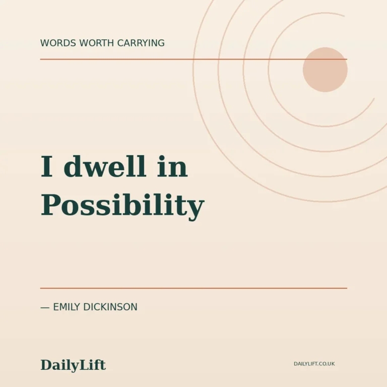I dwell in Possibility — Emily Dickinson, DailyLift quote artwork
